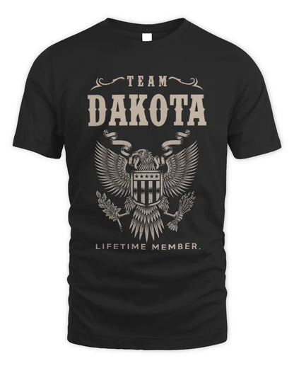 DAKOTA TP06-K82 – Personalized Classic Style Apparel “Team NAME Lifetime Member” - Unisex Standard T-Shirt - Black