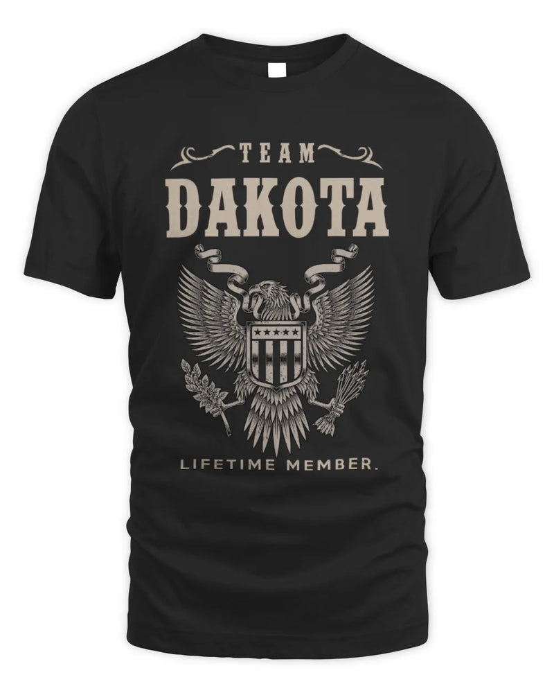 DAKOTA TP06-K82 – Personalized Classic Style Apparel “Team NAME Lifetime Member” - Unisex Standard T-Shirt - Black