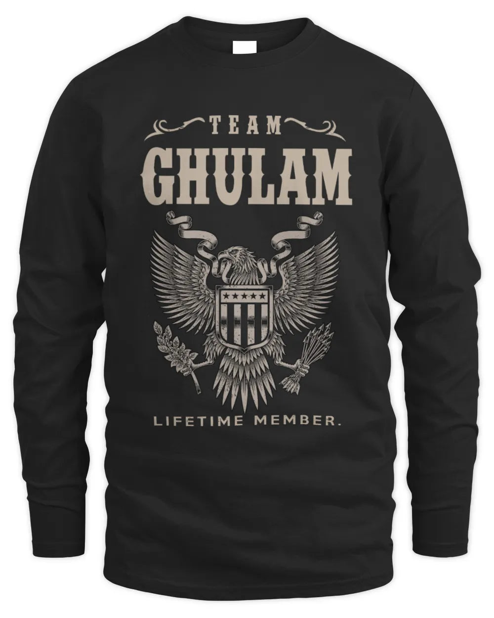 GHULAM TP06-K82 – Personalized Classic Style Apparel “Team NAME Lifetime Member” - Men's Long Sleeved T-Shirt - Black