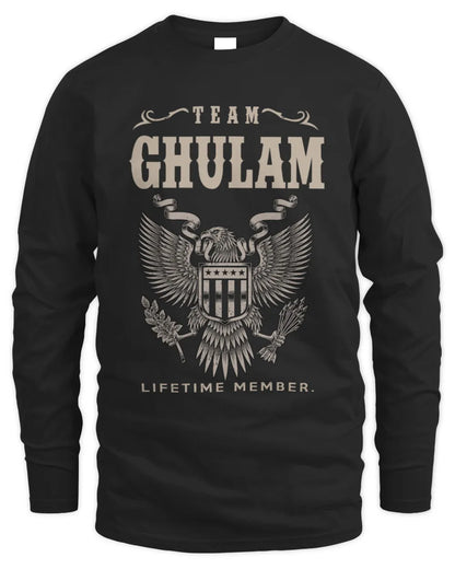GHULAM TP06-K82 – Personalized Classic Style Apparel “Team NAME Lifetime Member” - Men's Long Sleeved T-Shirt - Black