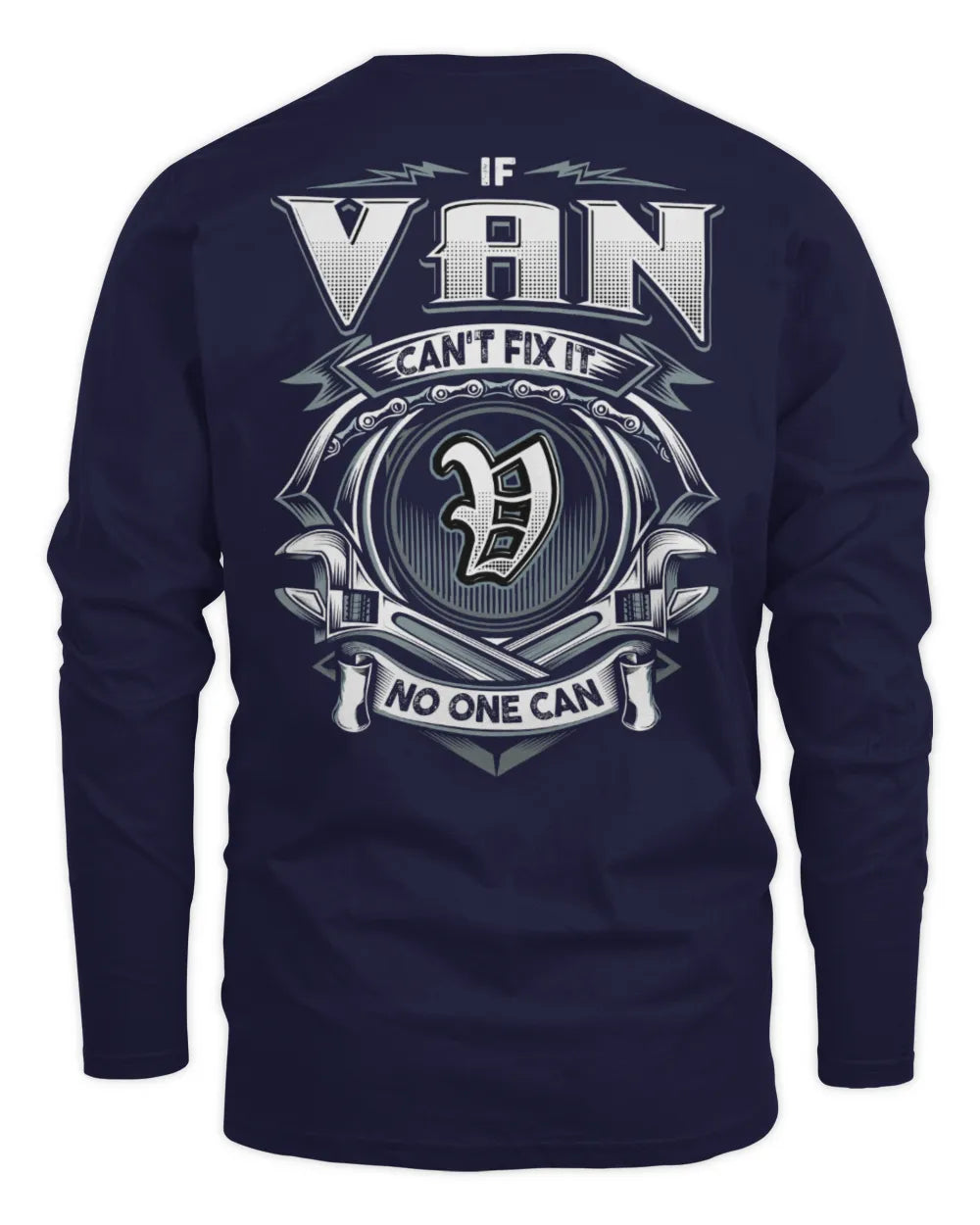 VAN AP81-K4-626 - Personalized Ahmed Quote Apparel “If Ahmed Can't Fix It, No One Can” - Men's Long Sleeved T-Shirt - Navy