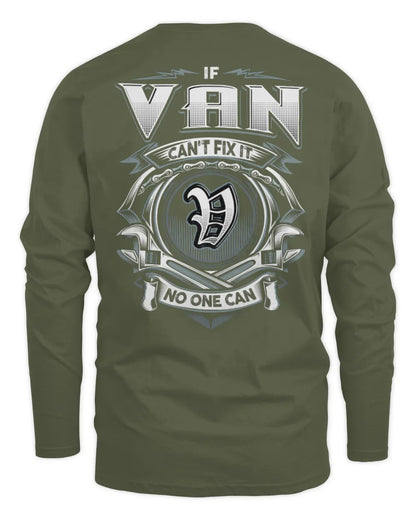 VAN AP81-K4-626 - Personalized Ahmed Quote Apparel “If Ahmed Can't Fix It, No One Can” - Men's Long Sleeved T-Shirt - Military Green