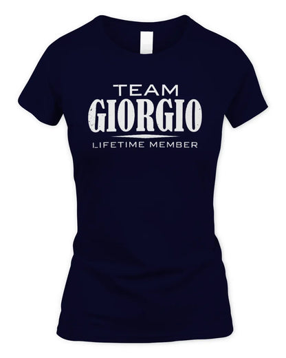 GIORGIO BL62-K4-128 - Personalized “Team NAME Lifetime Member” - Women's Standard T-Shirt - Navy