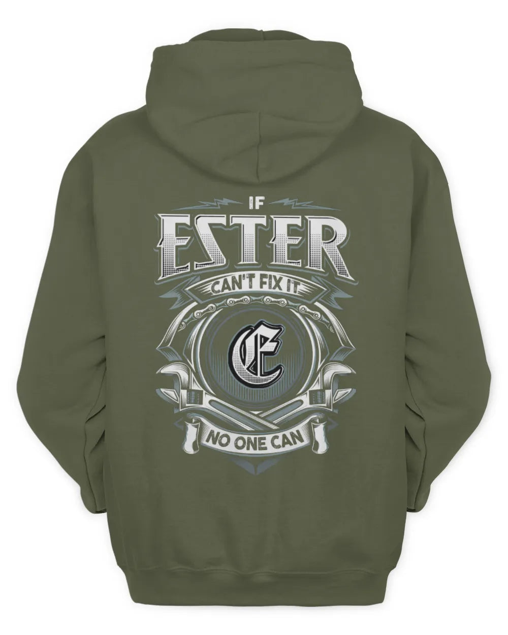 ESTER AP81-K4-626 - Personalized Ahmed Quote Apparel “If Ahmed Can't Fix It, No One Can” - Unisex Hoodie - Military Green