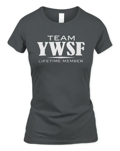 YWSF BL62-K4-128 - Personalized “Team NAME Lifetime Member” - Women's Standard T-Shirt - Charcoal