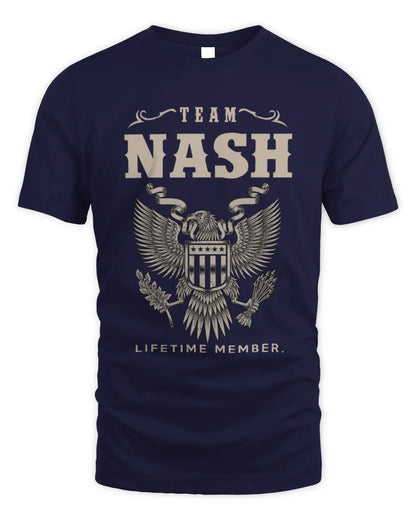 NASH TP06-K82 – Personalized Classic Style Apparel “Team NAME Lifetime Member” - Unisex Standard T-Shirt - Navy
