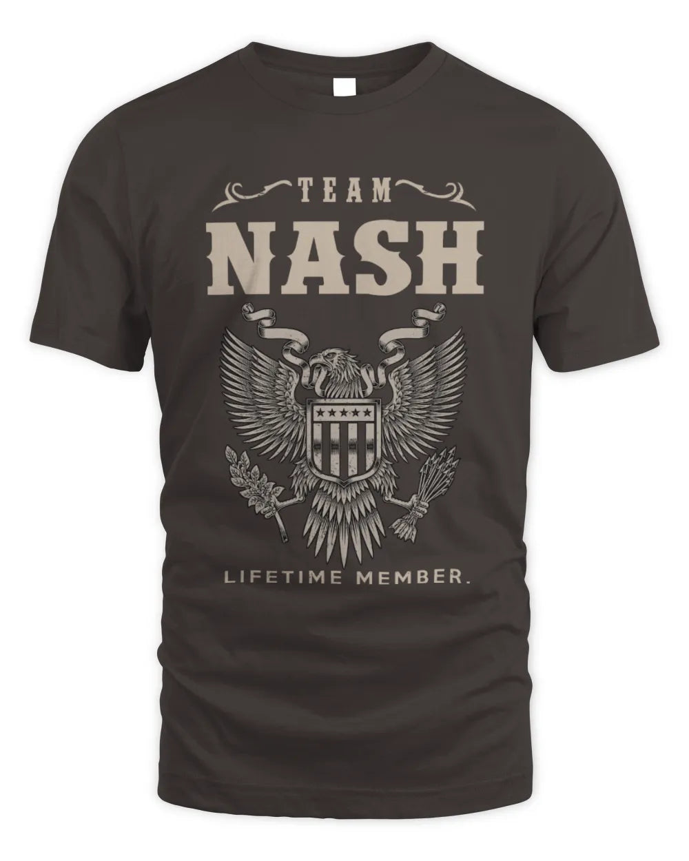 NASH TP06-K82 – Personalized Classic Style Apparel “Team NAME Lifetime Member” - Unisex Standard T-Shirt - Dark Chocolate
