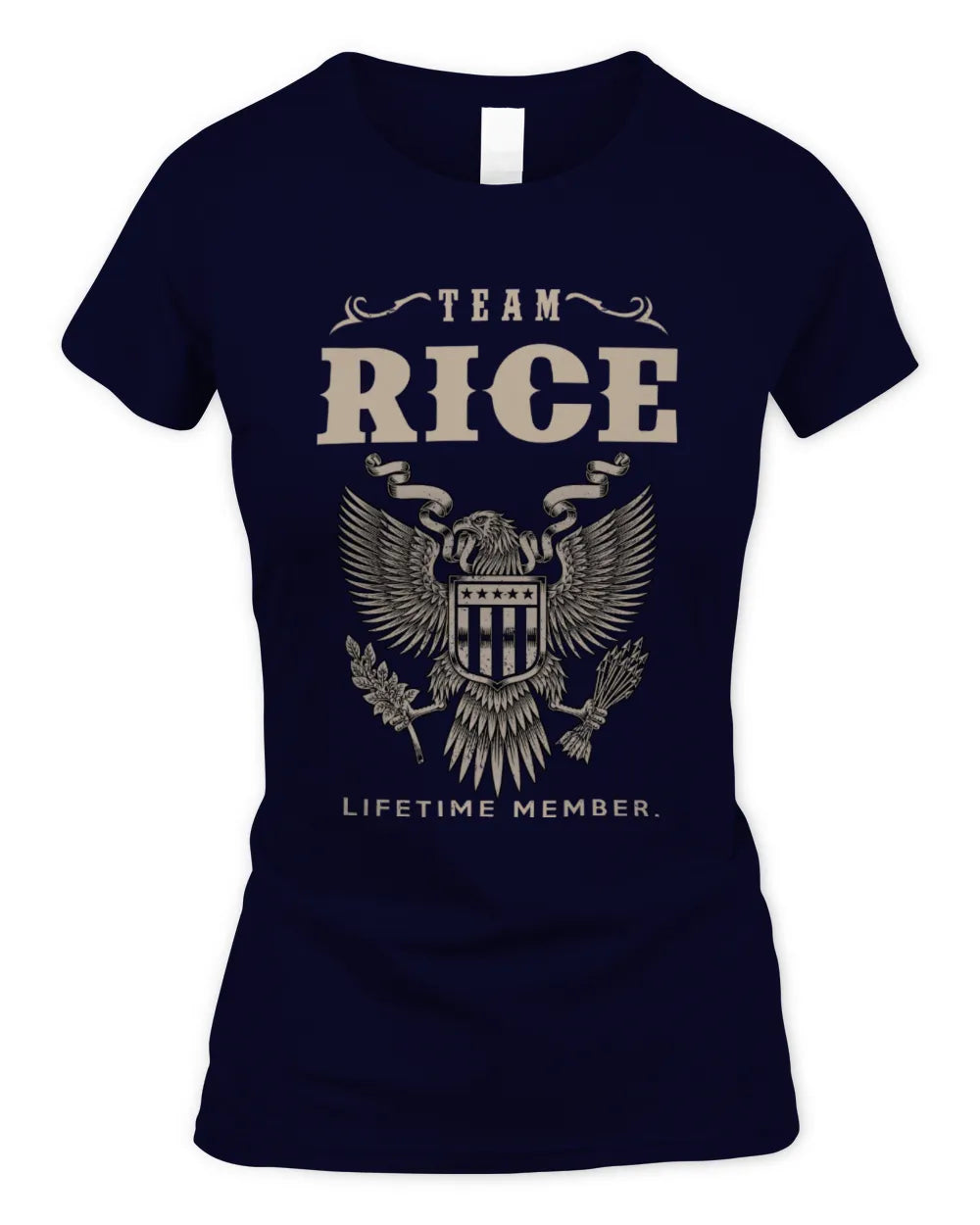 RICE TP06-K82 – Personalized Classic Style Apparel “Team NAME Lifetime Member” - Women's Standard T-Shirt - Navy