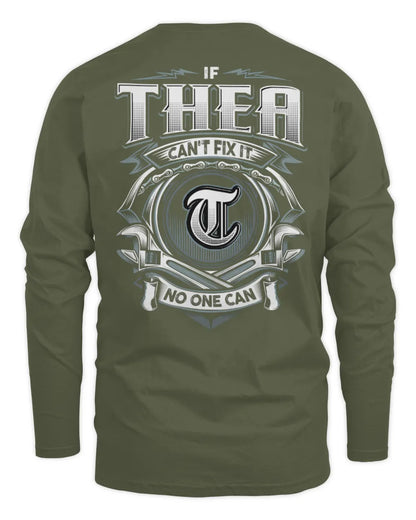 THEA AP81-K4-626 - Personalized Ahmed Quote Apparel “If Ahmed Can't Fix It, No One Can” - Men's Long Sleeved T-Shirt - Military Green