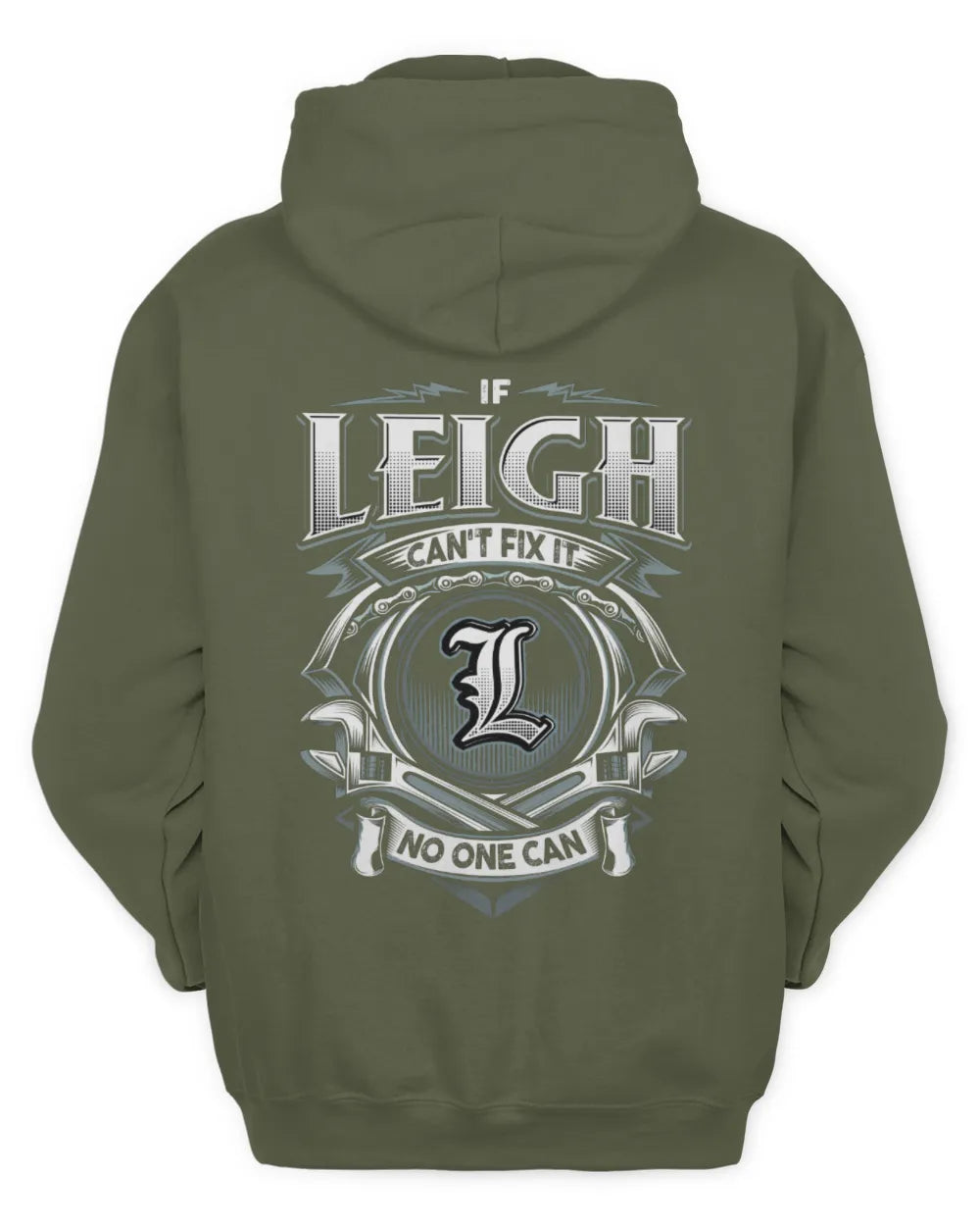 LEIGH AP81-K4-626 - Personalized Ahmed Quote Apparel “If Ahmed Can't Fix It, No One Can” - Unisex Hoodie - Military Green
