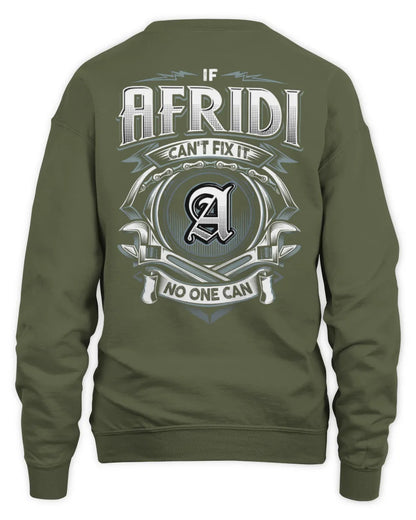 AFRIDI AP81-K4-626 - Personalized Ahmed Quote Apparel “If Ahmed Can't Fix It, No One Can” - Unisex Sweatshirt - Military Green