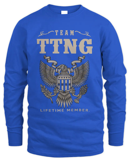 TTNG TP06-K82 – Personalized Classic Style Apparel “Team NAME Lifetime Member” - Men's Long Sleeved T-Shirt - Royal