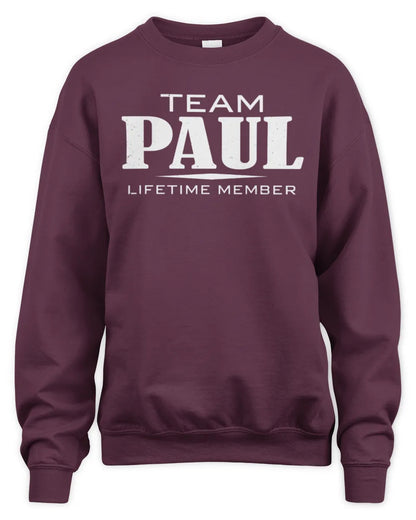 PAUL BL62-K4-128 - Personalized “Team NAME Lifetime Member” - Unisex Sweatshirt - Maroon