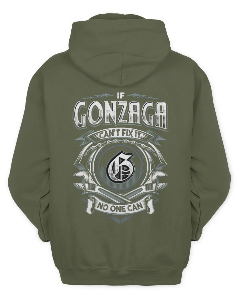 GONZAGA AP81-K4-626 - Personalized Ahmed Quote Apparel “If Ahmed Can't Fix It, No One Can” - Unisex Hoodie - Military Green