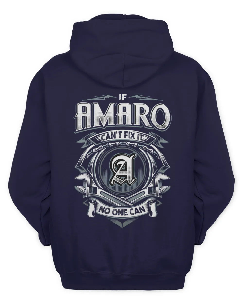 AMARO AP81-K4-626 - Personalized Ahmed Quote Apparel “If Ahmed Can't Fix It, No One Can” - Unisex Hoodie - Navy