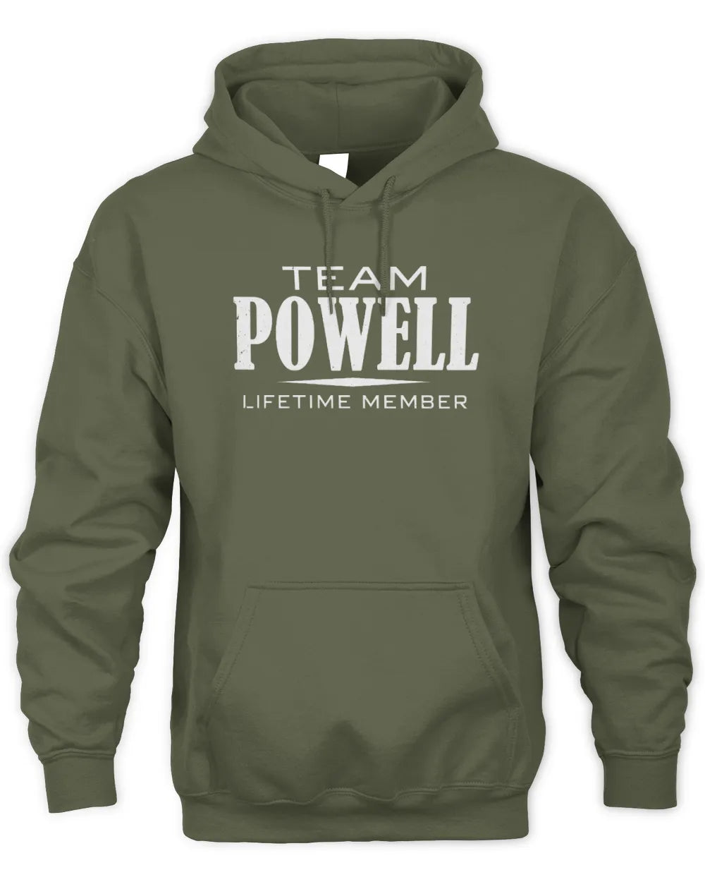 POWELL BL62-K4-128 - Personalized “Team NAME Lifetime Member” - Unisex Hoodie - Military Green