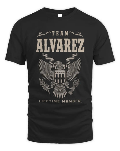 ALVAREZ TP06-K82 – Personalized Classic Style Apparel “Team NAME Lifetime Member” - Unisex Standard T-Shirt - Black