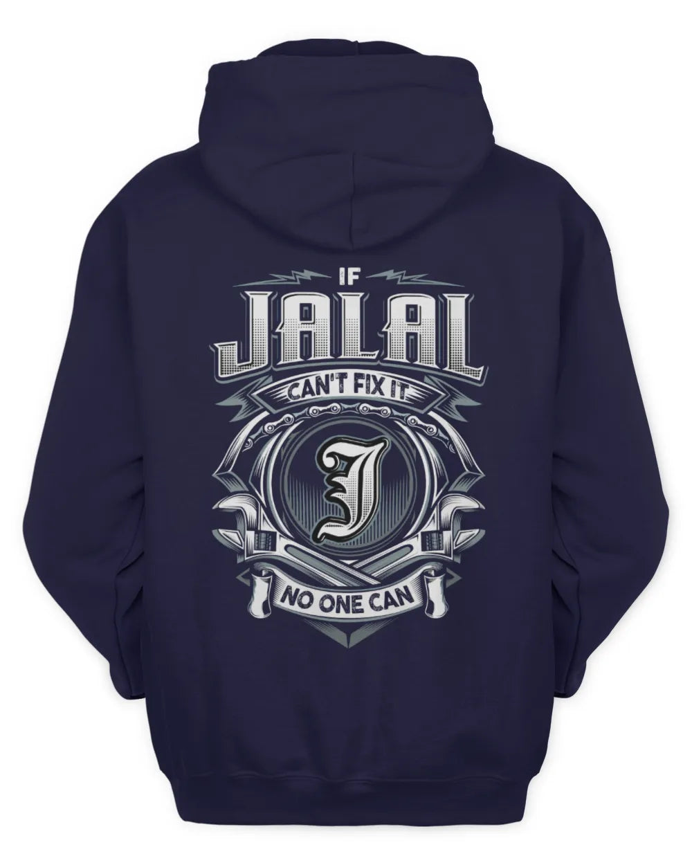 JALAL AP81-K4-626 - Personalized Ahmed Quote Apparel “If Ahmed Can't Fix It, No One Can” - Unisex Hoodie - Navy