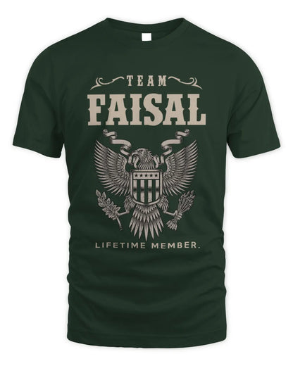 FAISAL TP06-K82 – Personalized Classic Style Apparel “Team NAME Lifetime Member” - Unisex Standard T-Shirt - Forest Green