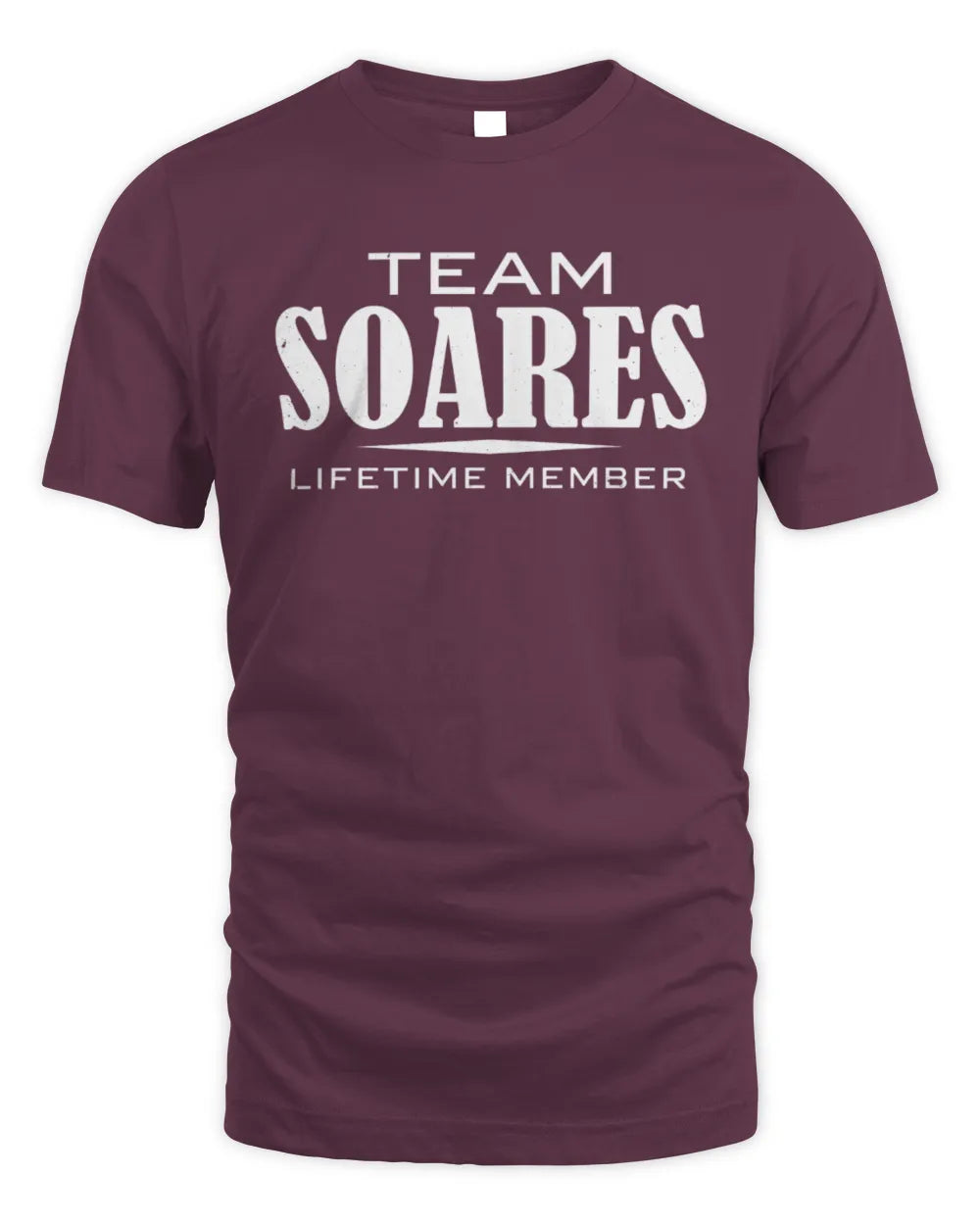 SOARES BL62-K4-128 - Personalized “Team NAME Lifetime Member” - Unisex Standard T-Shirt - Maroon