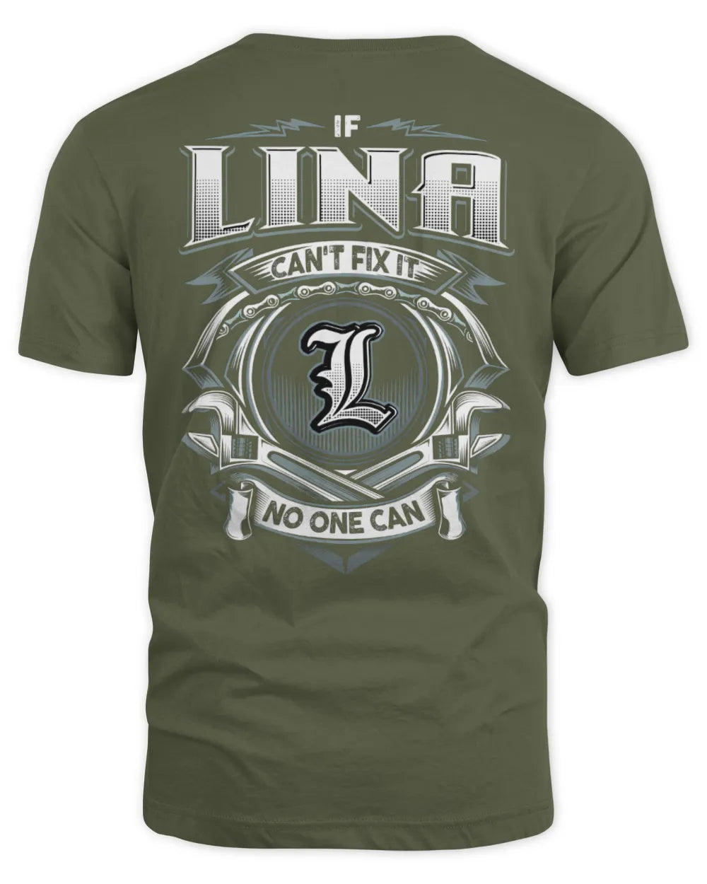 LINA AP81-K4-626 - Personalized Ahmed Quote Apparel “If Ahmed Can't Fix It, No One Can” - Unisex Standard T-Shirt - Military Green