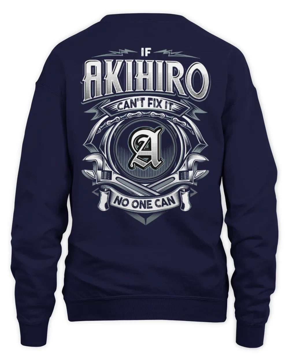 AKIHIRO AP81-K4-626 - Personalized Ahmed Quote Apparel “If Ahmed Can't Fix It, No One Can” - Unisex Sweatshirt - Navy