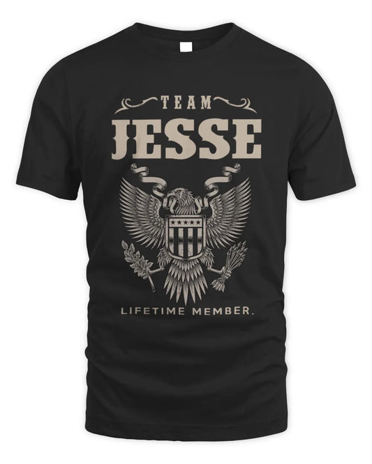 JESSE TP06-K82 – Personalized Classic Style Apparel “Team NAME Lifetime Member” - Unisex Standard T-Shirt - Black