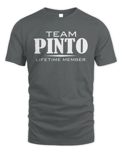 PINTO BL62-K4-128 - Personalized “Team NAME Lifetime Member” - Unisex Standard T-Shirt - Charcoal