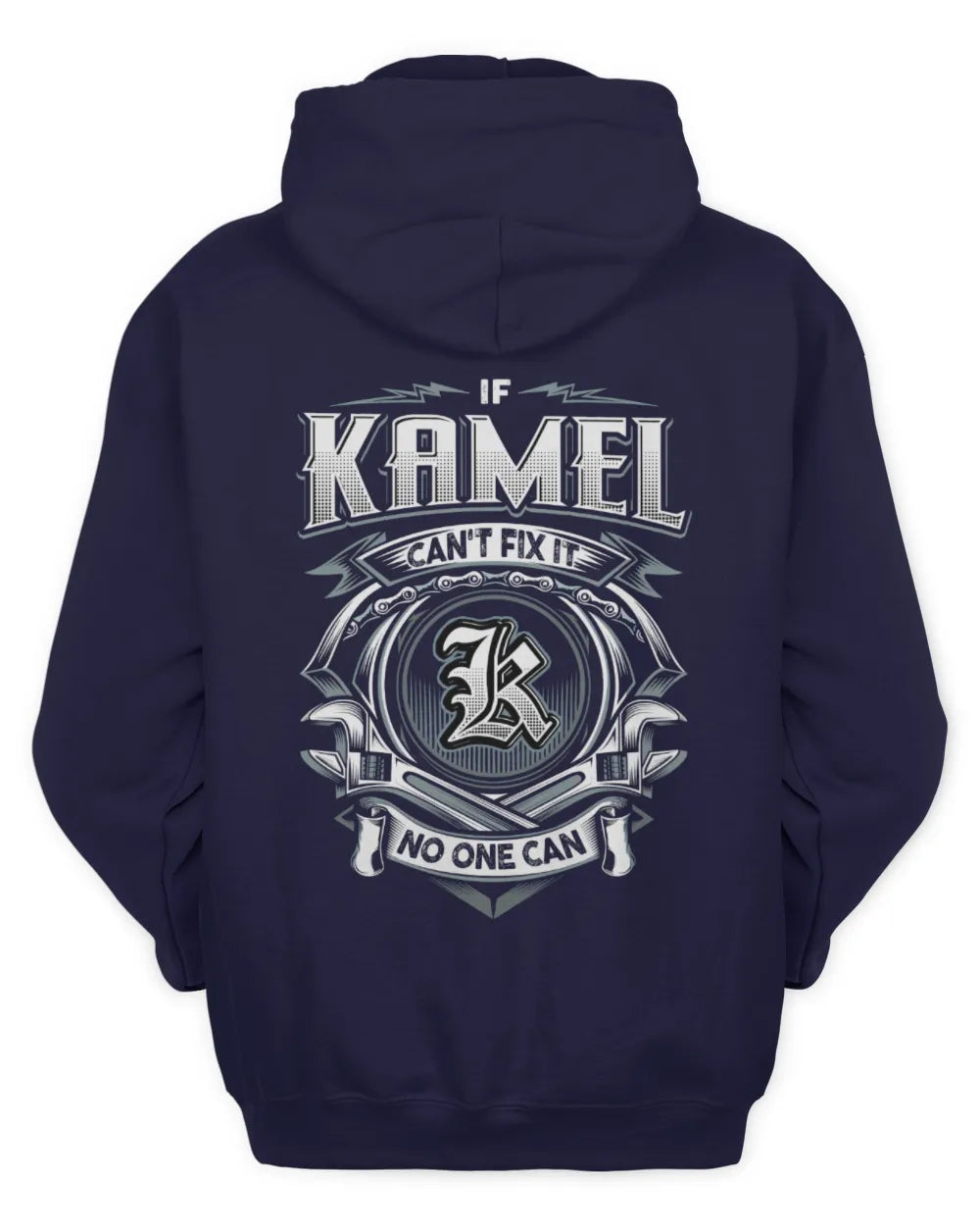KAMEL AP81-K4-626 - Personalized Ahmed Quote Apparel “If Ahmed Can't Fix It, No One Can” - Unisex Hoodie - Navy