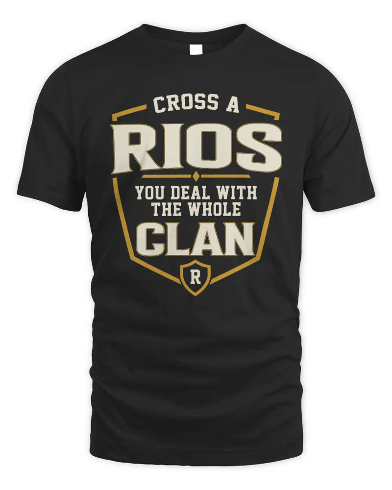 RIOS NT1-K008 Cross A/An NAME, You Deal With the Whole Clan | Personalized Vintage T-Shirt - Unisex Standard T-Shirt - Black
