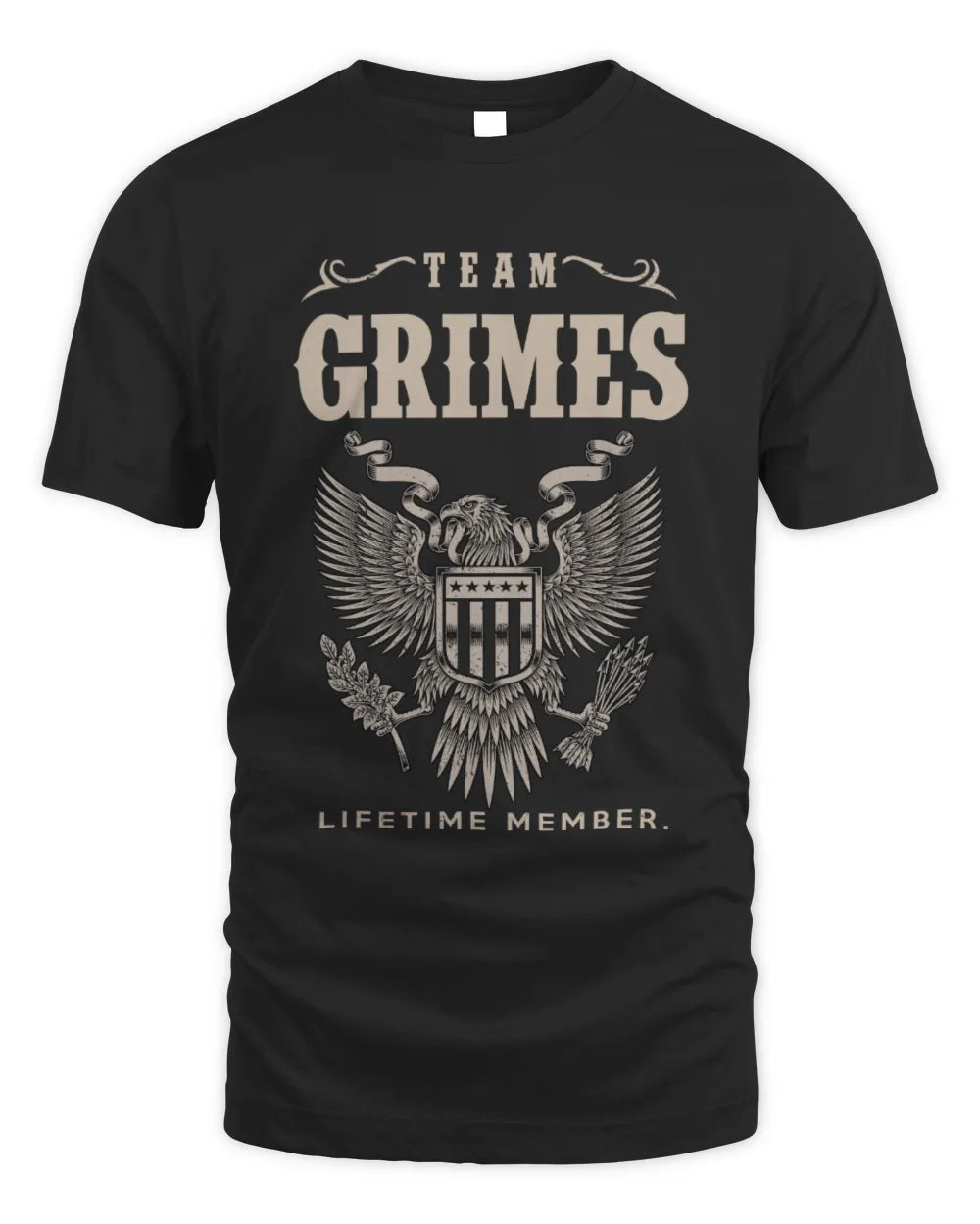 GRIMES TP06-K82 – Personalized Classic Style Apparel “Team NAME Lifetime Member” - Unisex Standard T-Shirt - Black