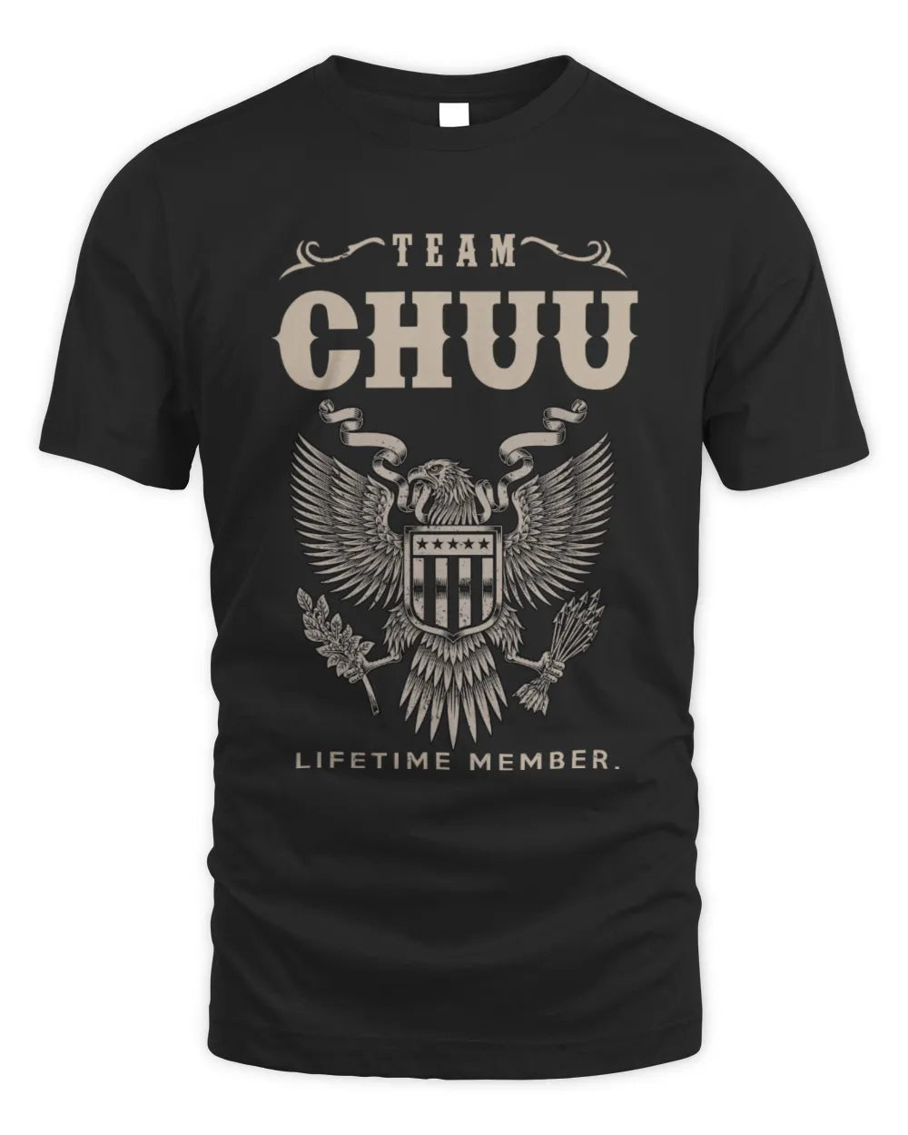CHUU TP06-K82 – Personalized Classic Style Apparel “Team NAME Lifetime Member” - Unisex Standard T-Shirt - Black