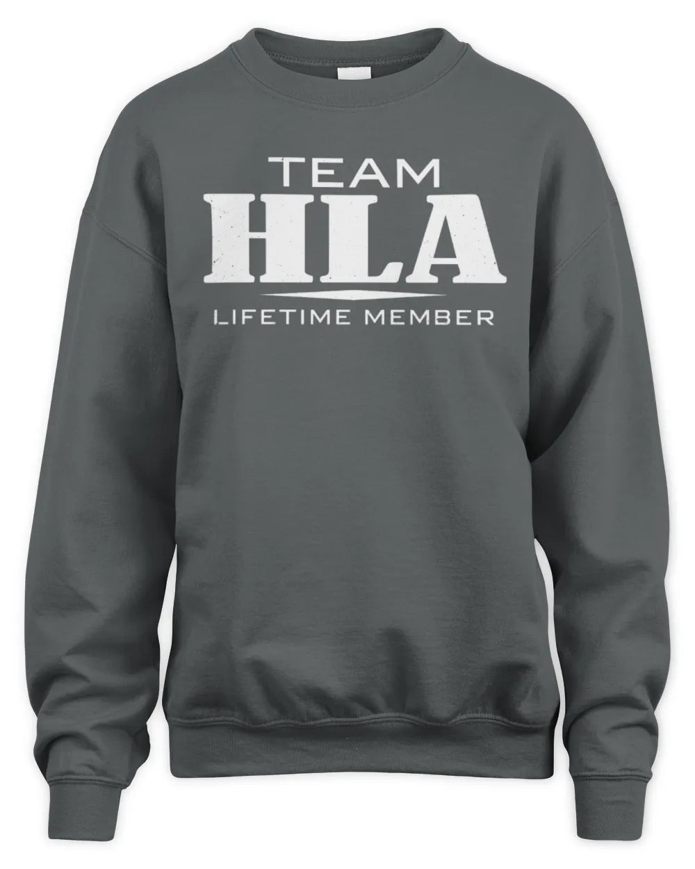 HLA BL62-K4-128 - Personalized “Team NAME Lifetime Member” - Unisex Sweatshirt - Charcoal
