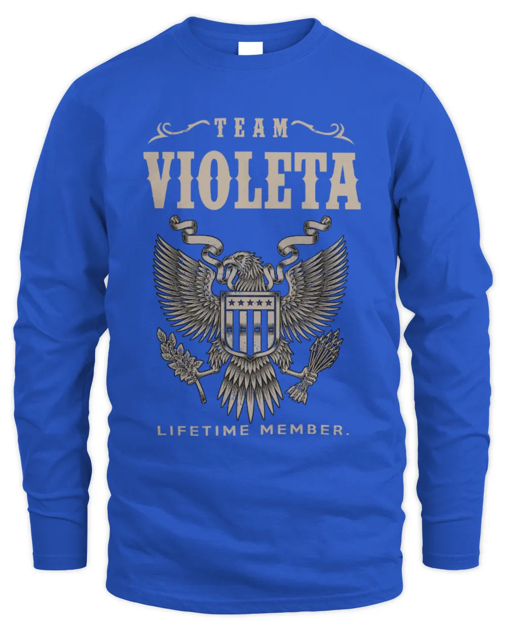 VIOLETA TP06-K82 – Personalized Classic Style Apparel “Team NAME Lifetime Member” - Men's Long Sleeved T-Shirt - Royal