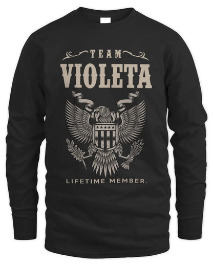 VIOLETA TP06-K82 – Personalized Classic Style Apparel “Team NAME Lifetime Member” - Men's Long Sleeved T-Shirt - Black