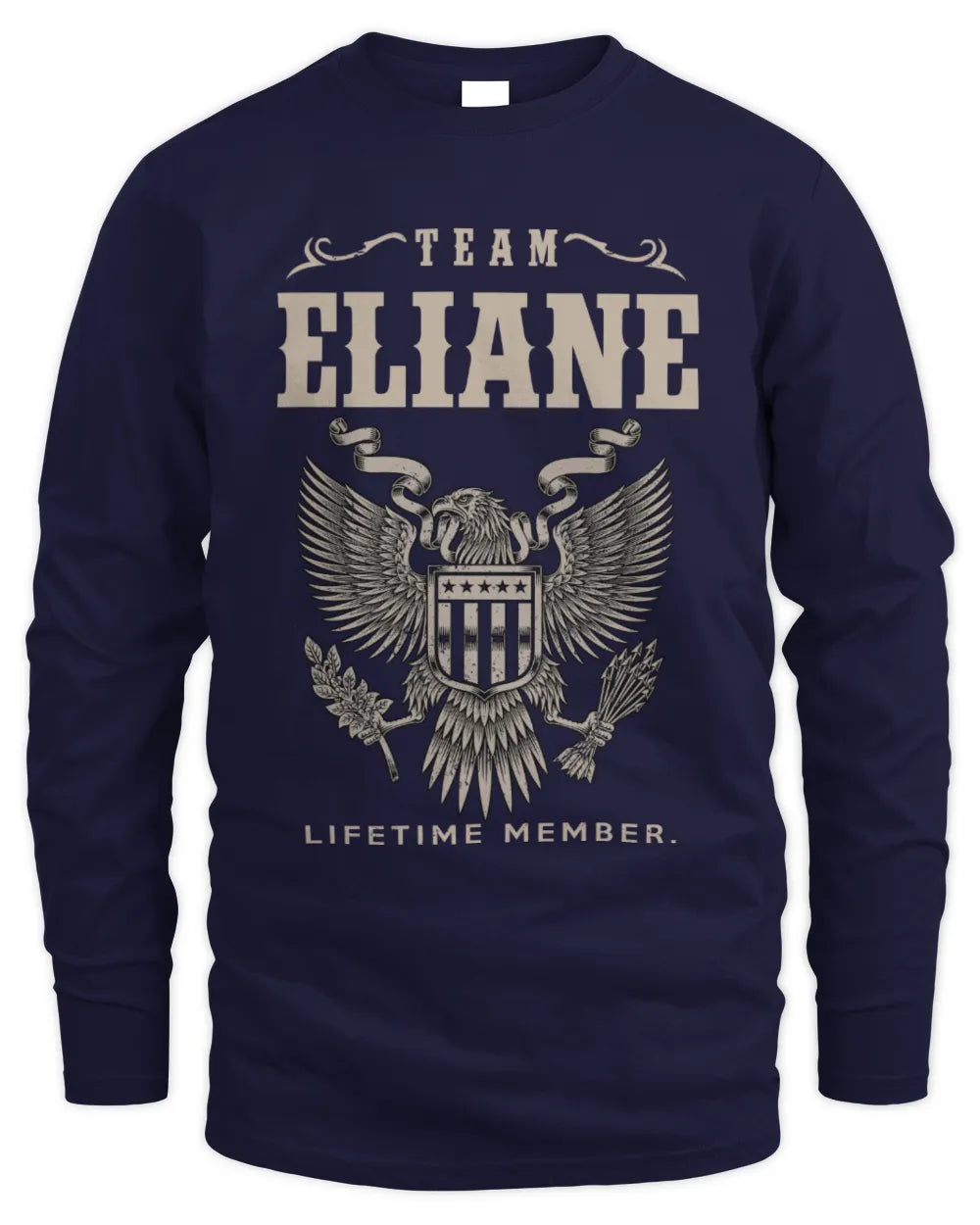 ELIANE TP06-K82 – Personalized Classic Style Apparel “Team NAME Lifetime Member” - Men's Long Sleeved T-Shirt - Navy