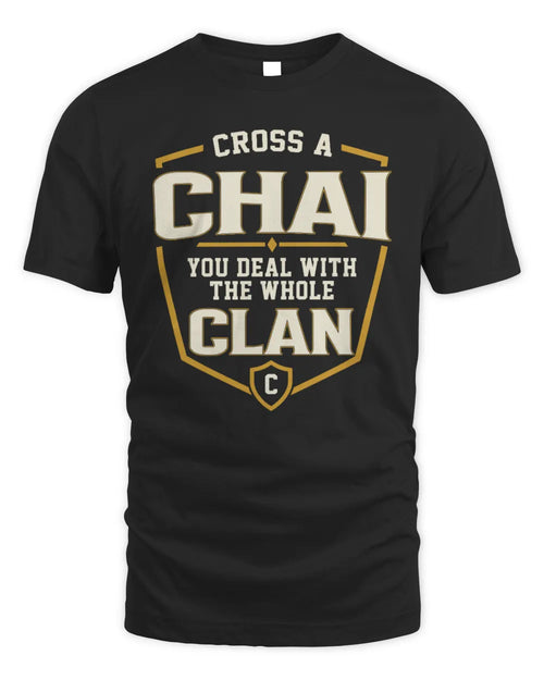 CHAI NT1-K008 Cross A/An NAME, You Deal With the Whole Clan | Personalized Vintage T-Shirt - Unisex Standard T-Shirt - Black