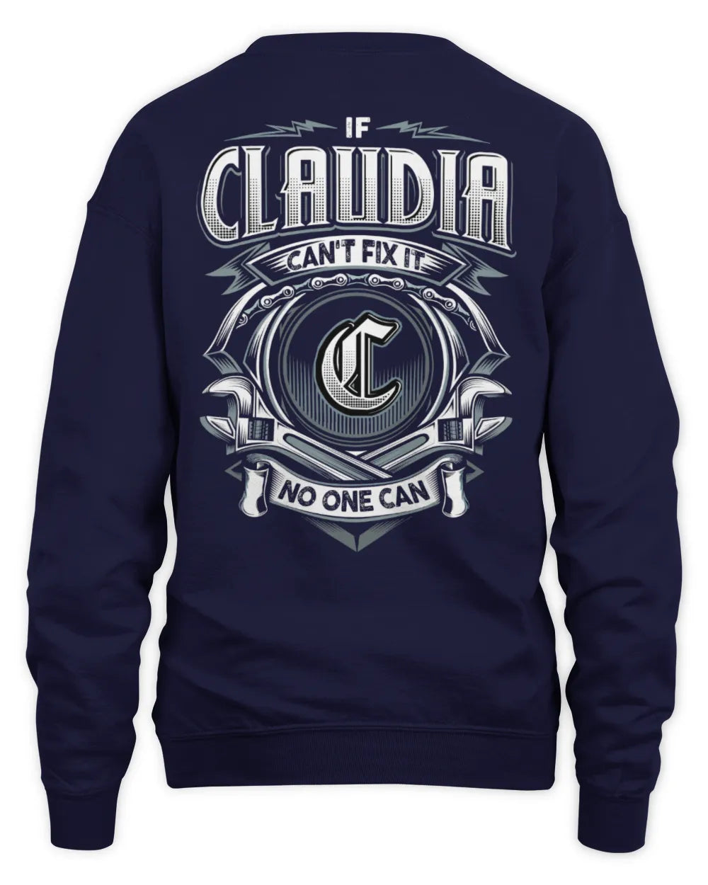 CLAUDIA AP81-K4-626 - Personalized Ahmed Quote Apparel “If Ahmed Can't Fix It, No One Can” - Unisex Sweatshirt - Navy