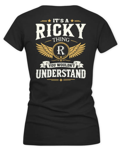 RICKY KT06-M008 It’s a [NAME] Thing – You Wouldn’t Understand | Personalized Vintage T-Shirt - Women's V-Neck T-Shirt - Black