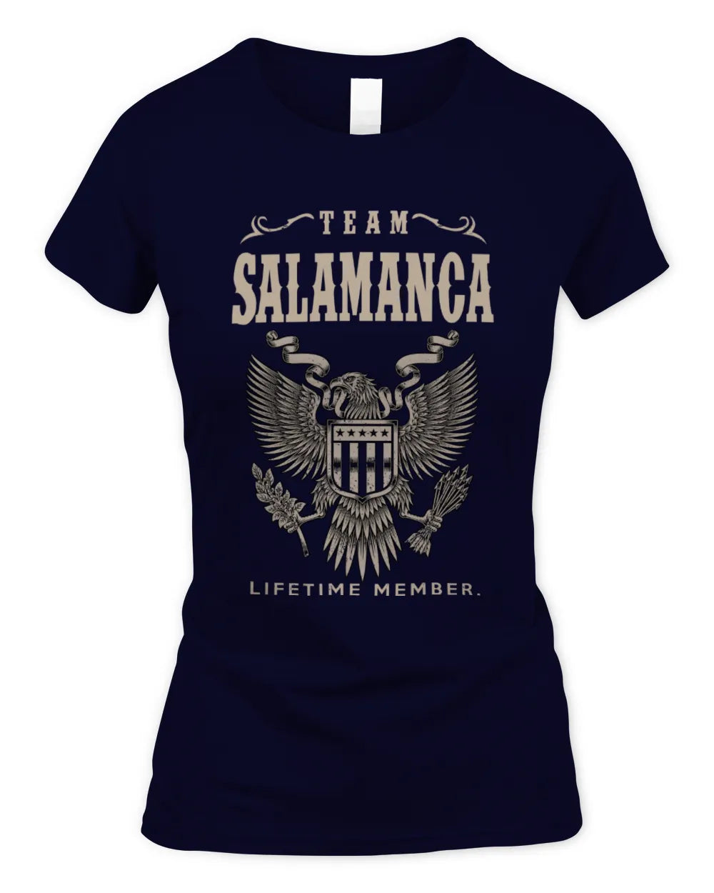 SALAMANCA TP06-K82 – Personalized Classic Style Apparel “Team NAME Lifetime Member” - Women's Standard T-Shirt - Navy