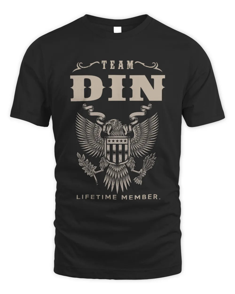 DIN TP06-K82 – Personalized Classic Style Apparel “Team NAME Lifetime Member” - Unisex Standard T-Shirt - Black