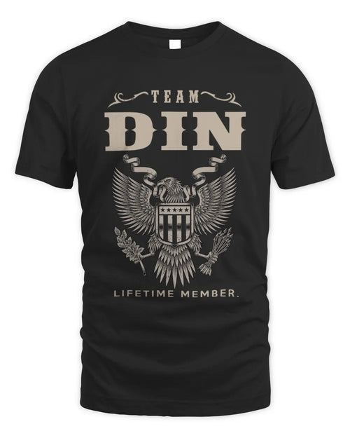 DIN TP06-K82 – Personalized Classic Style Apparel “Team NAME Lifetime Member” - Unisex Standard T-Shirt - Black