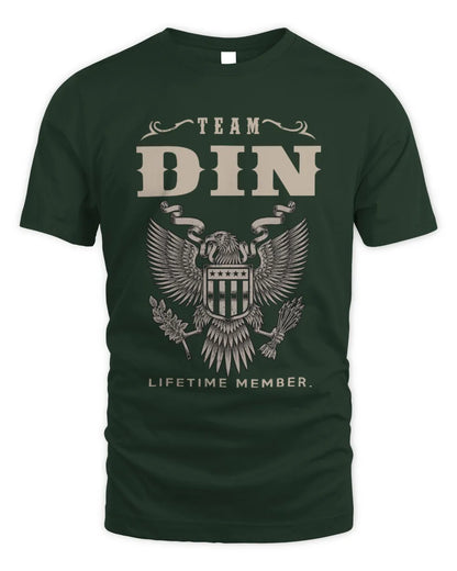 DIN TP06-K82 – Personalized Classic Style Apparel “Team NAME Lifetime Member” - Unisex Standard T-Shirt - Forest Green