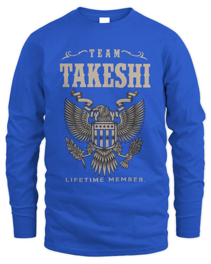 TAKESHI TP06-K82 – Personalized Classic Style Apparel “Team NAME Lifetime Member” - Men's Long Sleeved T-Shirt - Royal