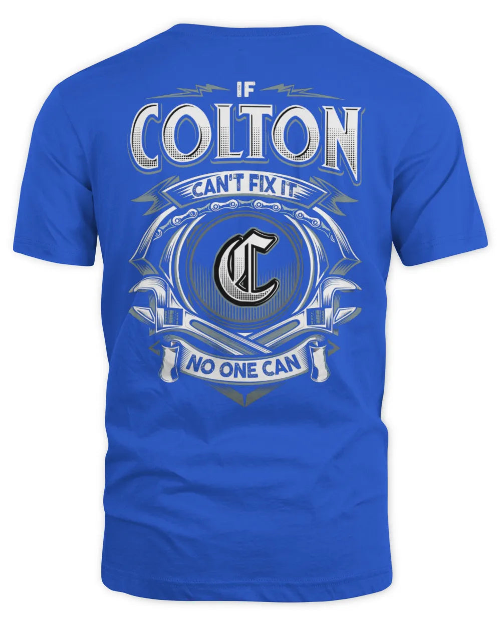 COLTON AP81-K4-626 - Personalized Ahmed Quote Apparel “If Ahmed Can't Fix It, No One Can” - Unisex Standard T-Shirt - Royal