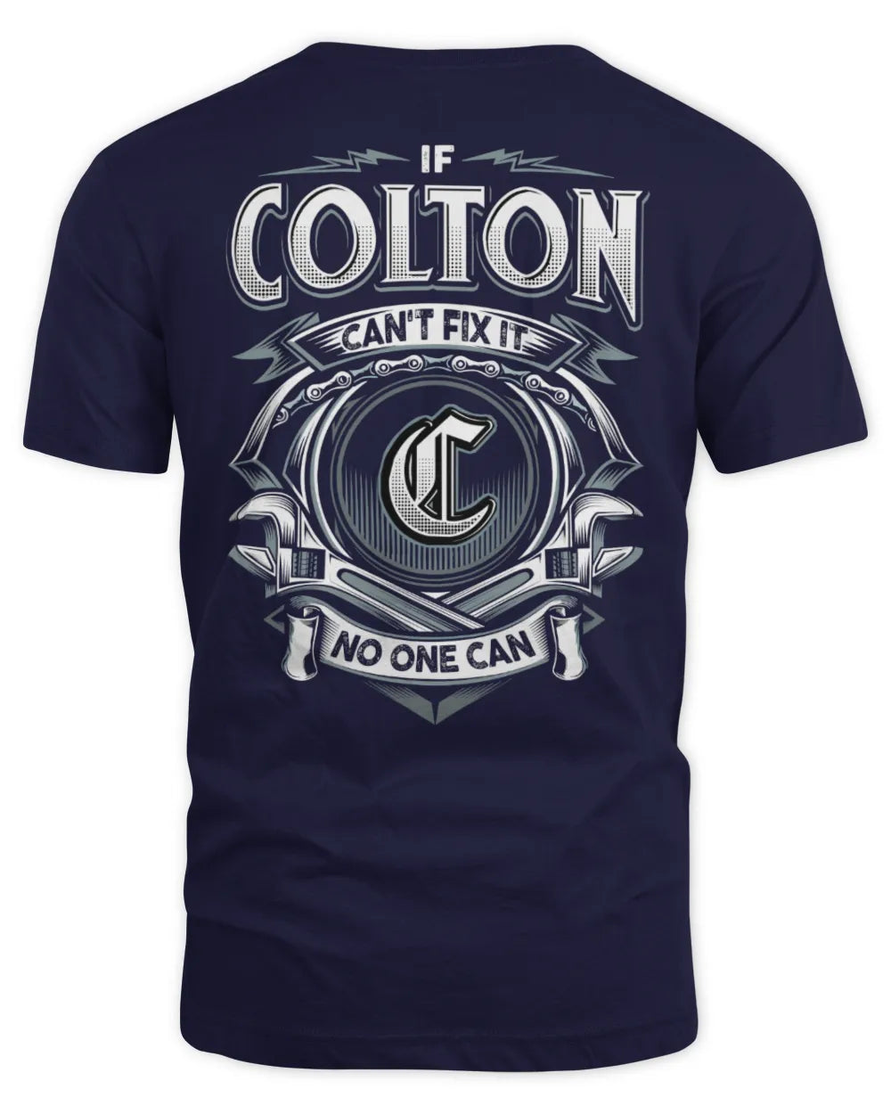 COLTON AP81-K4-626 - Personalized Ahmed Quote Apparel “If Ahmed Can't Fix It, No One Can” - Unisex Standard T-Shirt - Navy