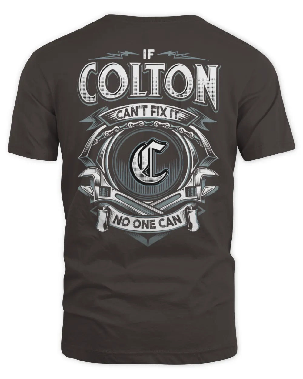 COLTON AP81-K4-626 - Personalized Ahmed Quote Apparel “If Ahmed Can't Fix It, No One Can” - Unisex Standard T-Shirt - Dark Chocolate