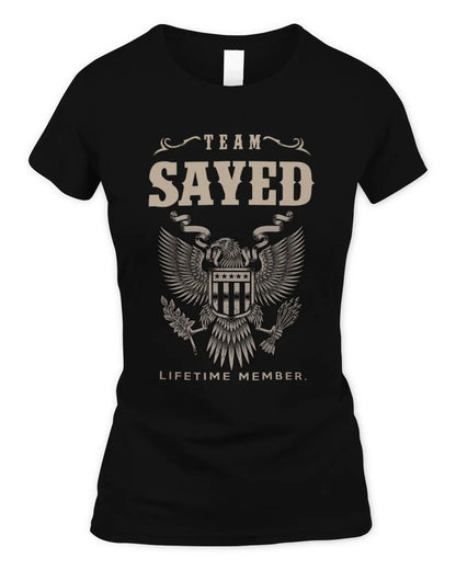 SAYED TP06-K82 – Personalized Classic Style Apparel “Team NAME Lifetime Member” - Women's Standard T-Shirt - Black