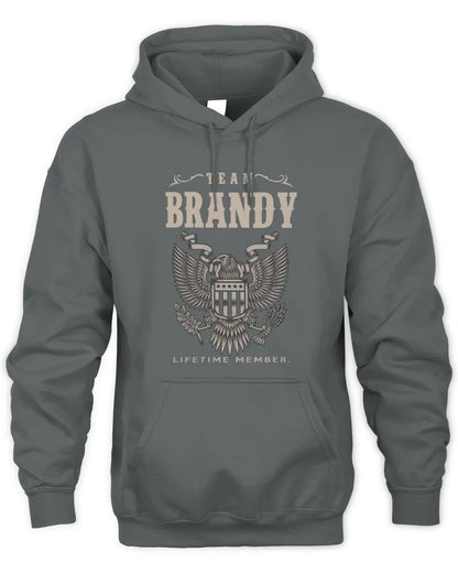 BRANDY TP06-K82 – Personalized Classic Style Apparel “Team NAME Lifetime Member” - Unisex Hoodie - Charcoal