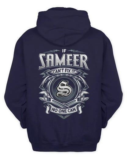 SAMEER AP81-K4-626 - Personalized Ahmed Quote Apparel “If Ahmed Can't Fix It, No One Can” - Unisex Hoodie - Navy